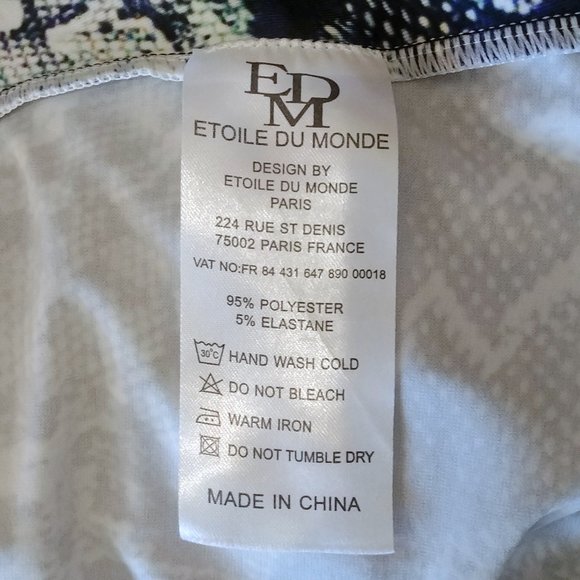 Etoile Du Monde Paris Snakeskin Design Top - Women's Euro Size Med (U.S. Small) - Picture 9 of 9